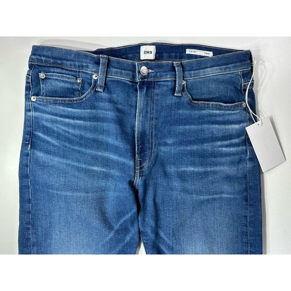 EDWIN‎ Elin Crop Straight Jeans Norway Destructed Womens Size 32 - Picture 2 of 9